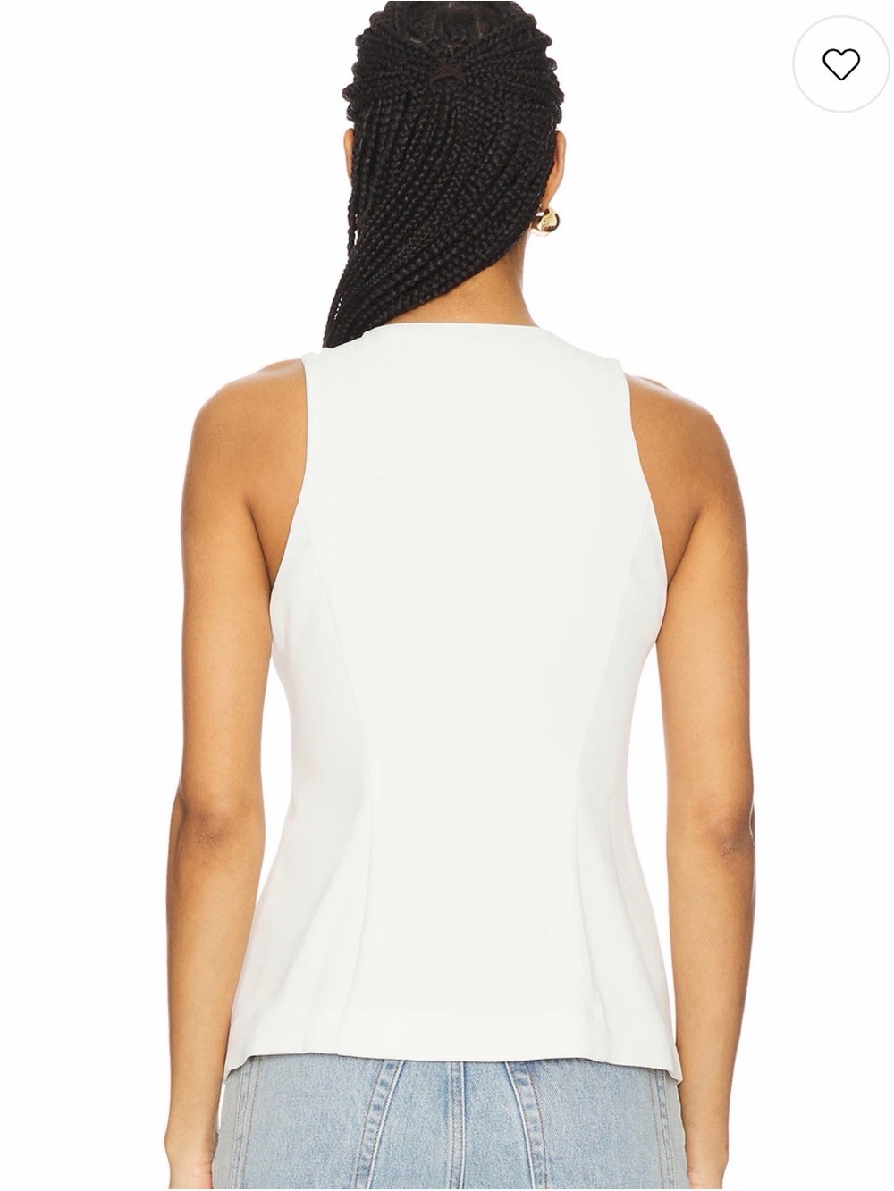Good American sz M Sleeveless White Button-Front Structured Suit Top - Picture 4 of 8